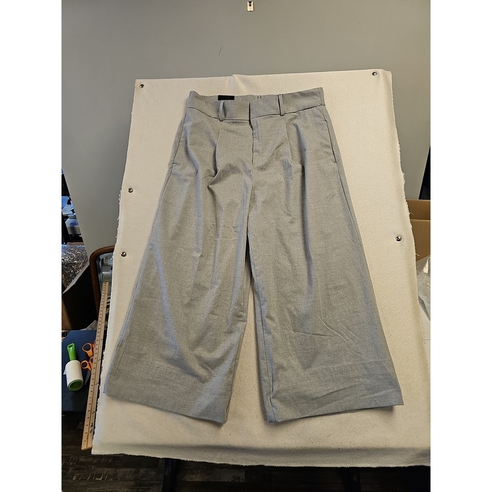 Banana Republic Wide‎ Leg Pants Grey High Rise Relaxed Fit Trousers Size 18 NWT